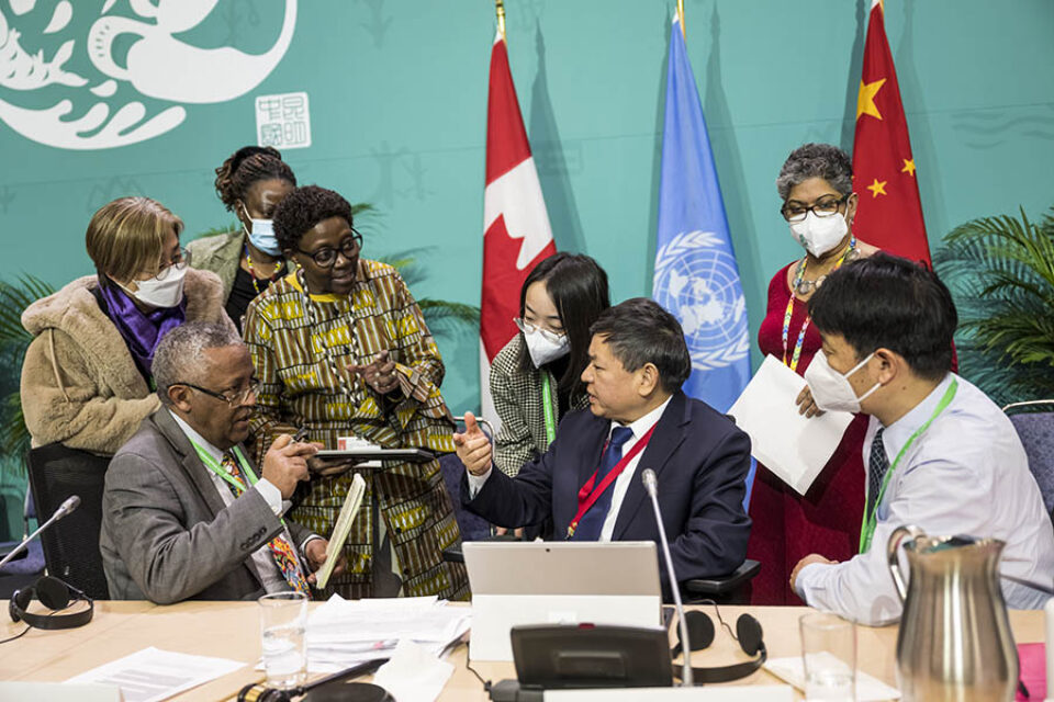 COP15 leaders discussing, Montreal event photography