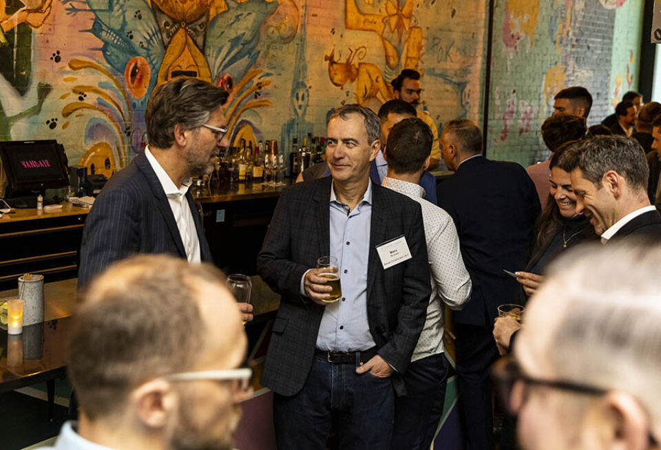 Guests enjoying Montreal mixer event