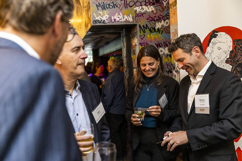 Guests networking at mixer event in Montreal