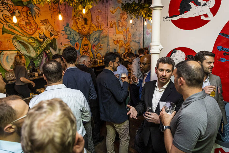 Full room at a networking event in Montreal