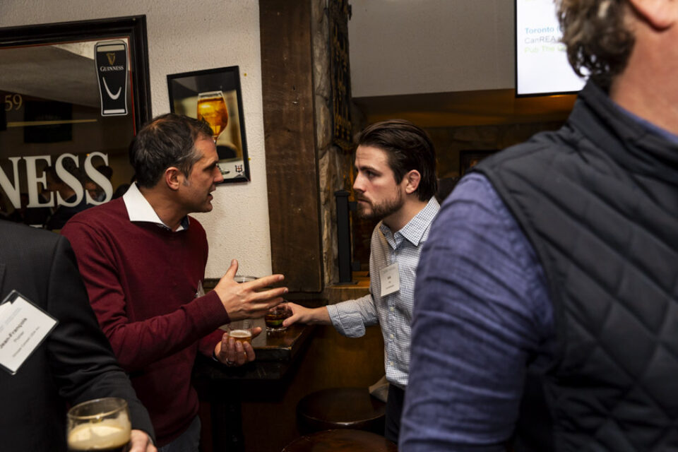 Montreal networking event attendees talking