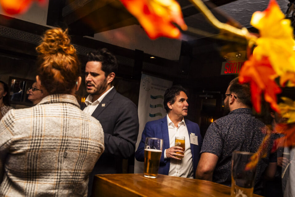 Delegates socialising at Montreal networking event