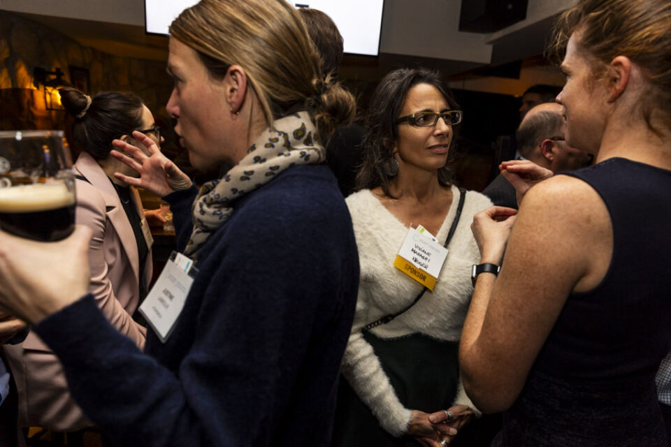Guests networking at corporate event in Montreal