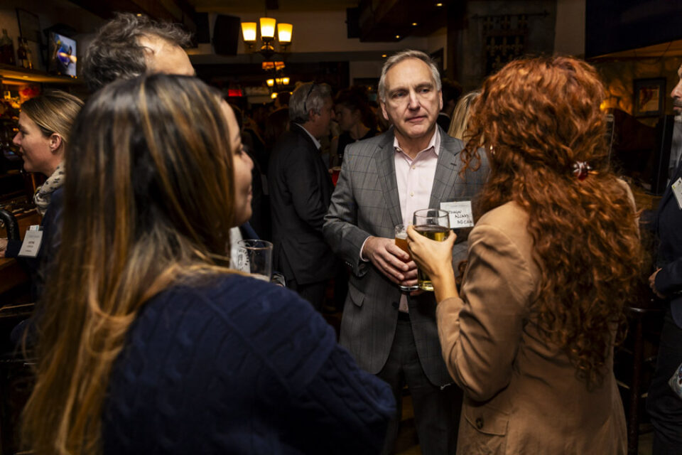 Corporate event guests networking in Montreal