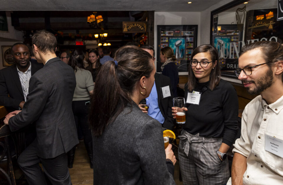 Networking guests at corporate event in Montreal