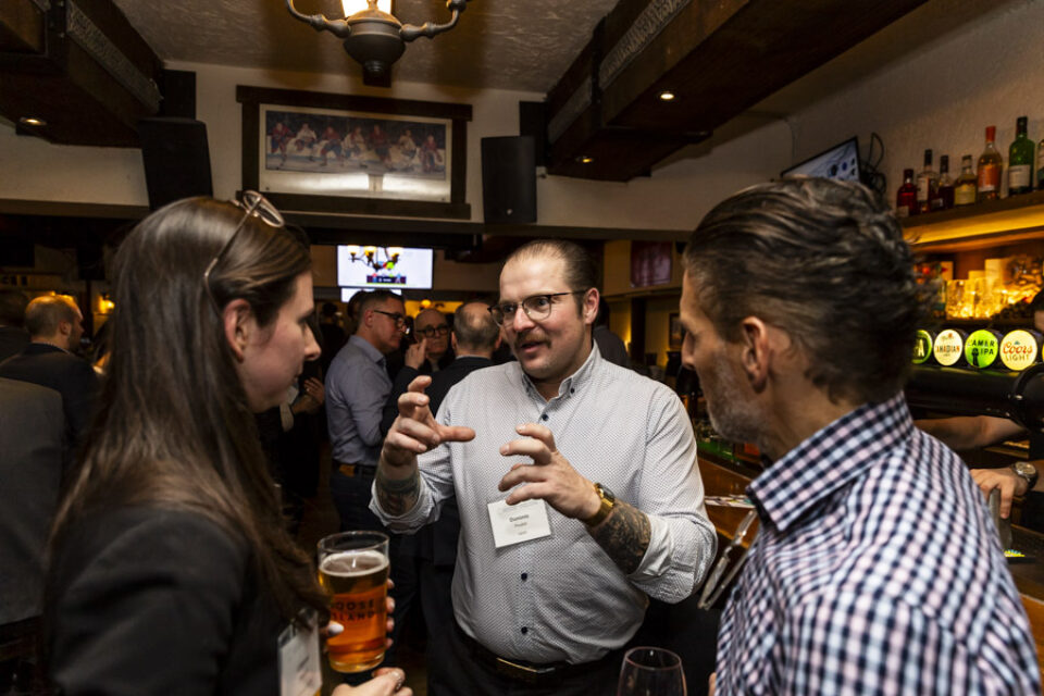 People networking at corporate event
