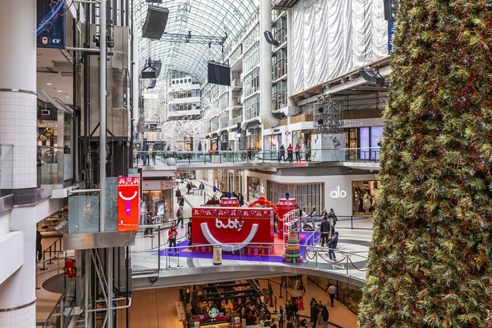 Toronto event photographer - Bubly stand in Eaton Centre