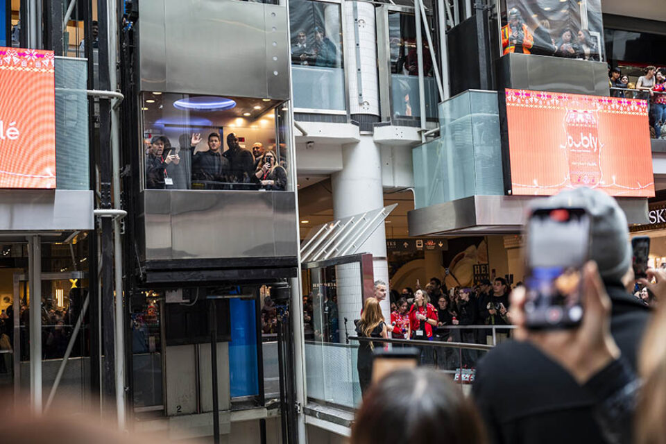 Michael Bublé in an elevator during his event in Toronto