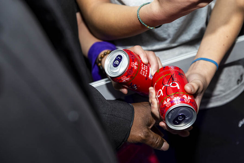 Toronto event photography, cans of Merry Berry Bublé signed by Michael Bublé