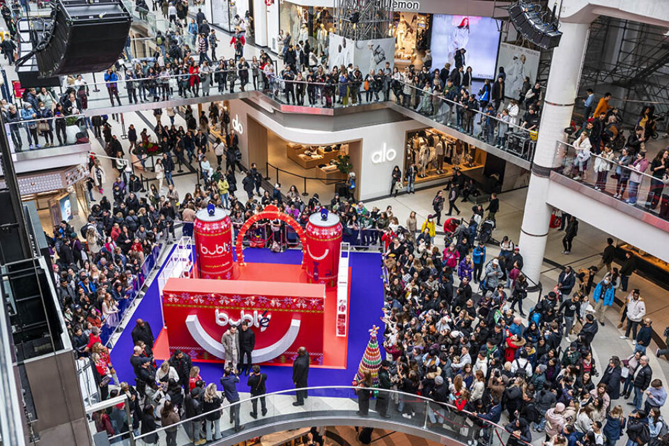 Wide view of fans at a Toronto event with Michael Bublé