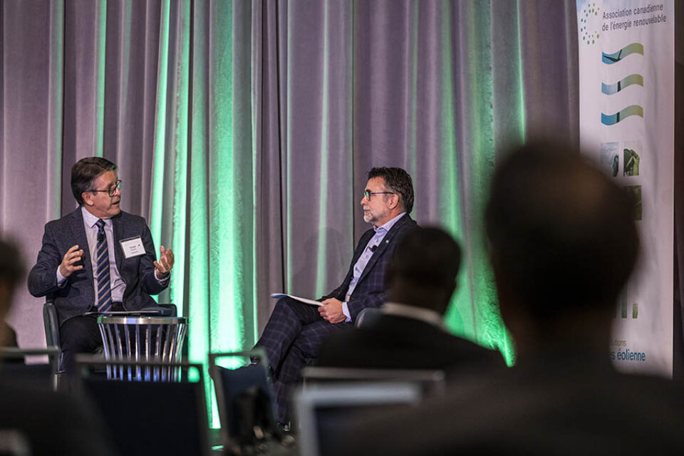 Panel discussion onstage, Montreal event photography
