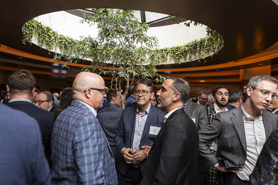 Event attendees networking, Montreal event photography