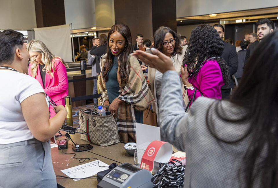 Delegate registration at corporate event in Montreal