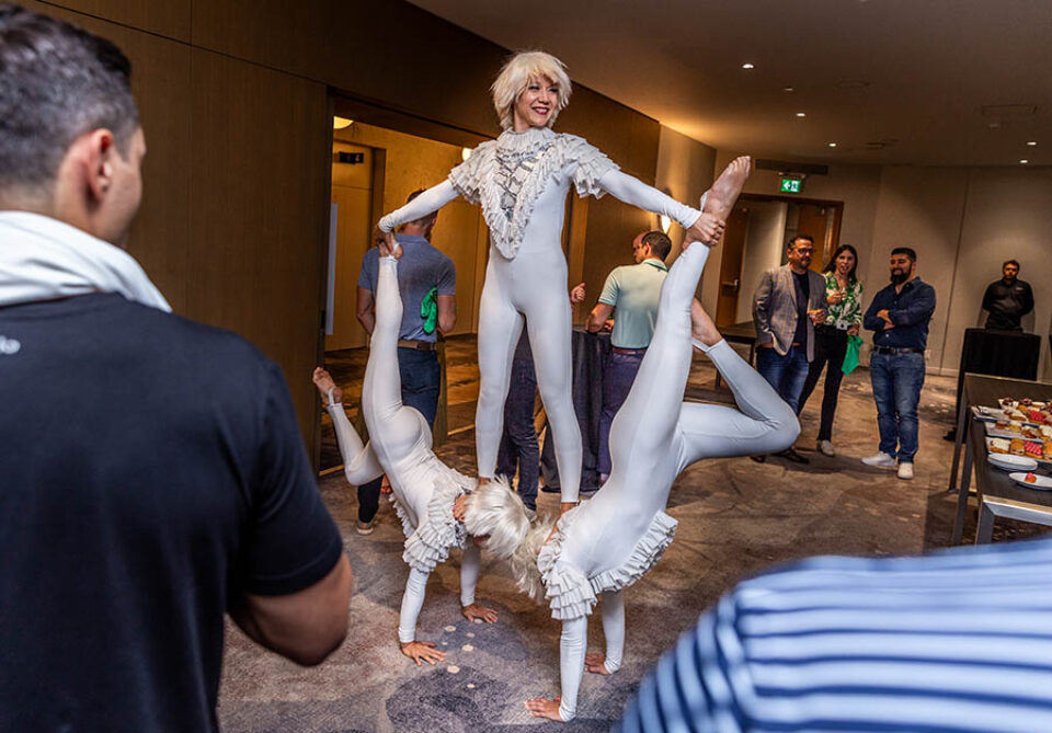 Performers at a corporate event in Montreal