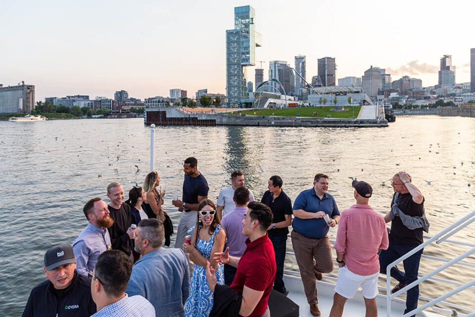 Corporate event delegates on a Montreal boat cruise