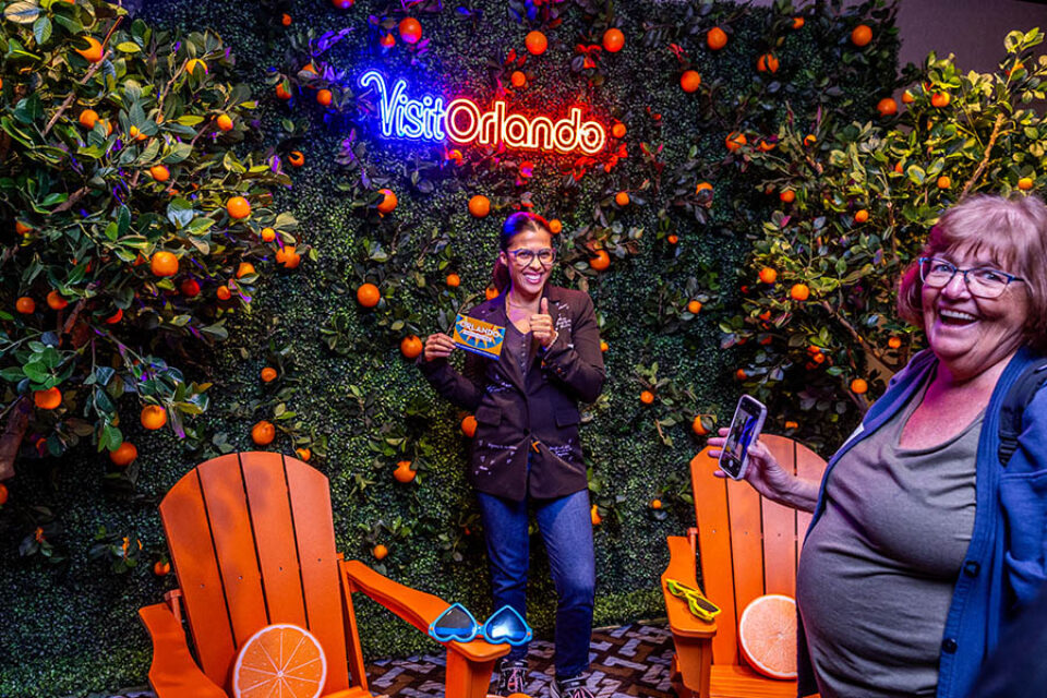 Visit Orlando step-and-repeat at a Montreal corporate event