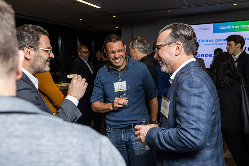Corporate networking event guests in Montreal