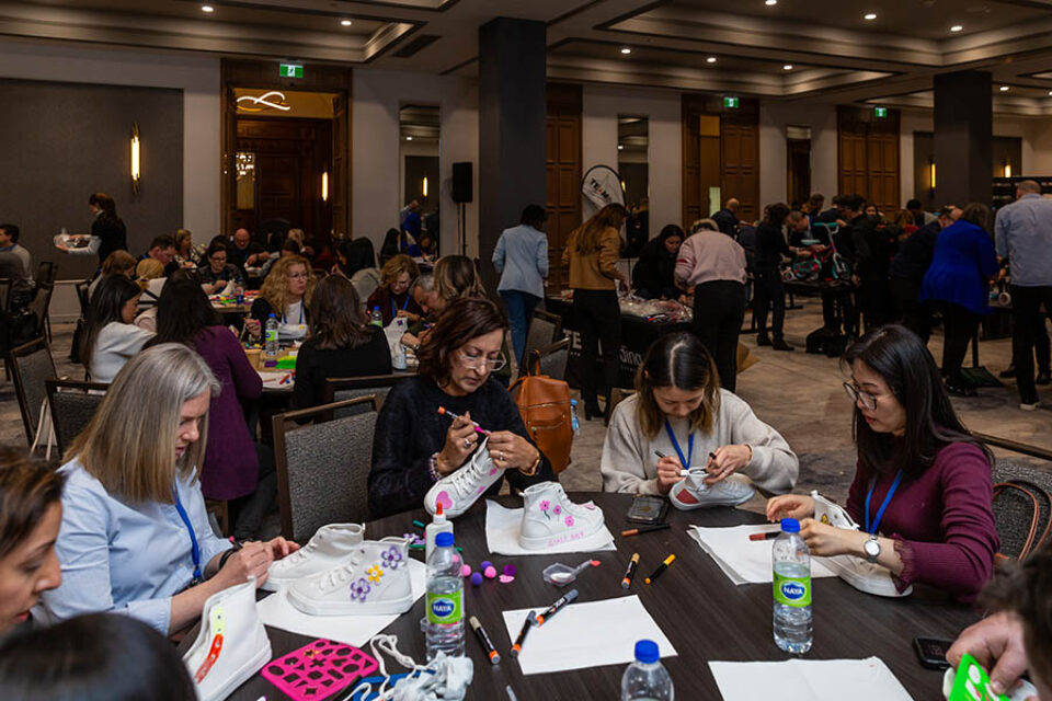 Montreal conference attendees decorate sneakers