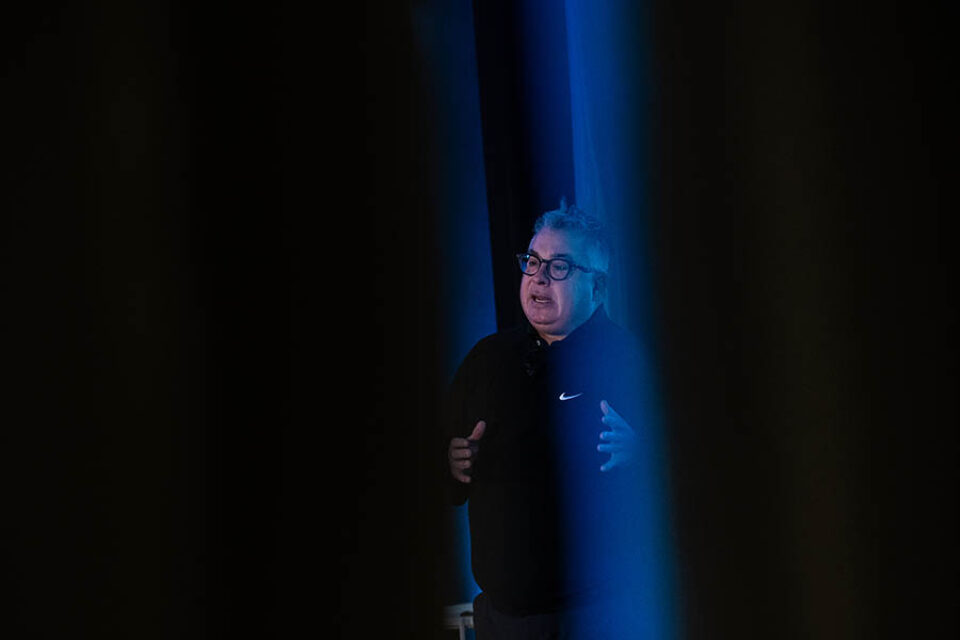 Montreal conference presenter onstage
