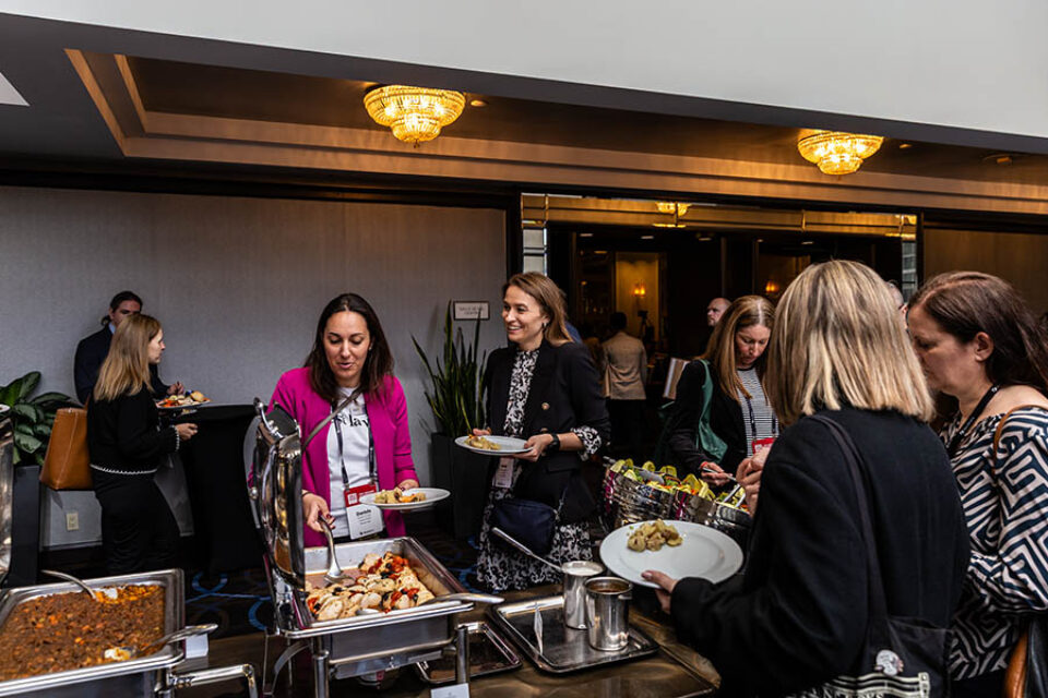 Montreal conference delegates during lunch