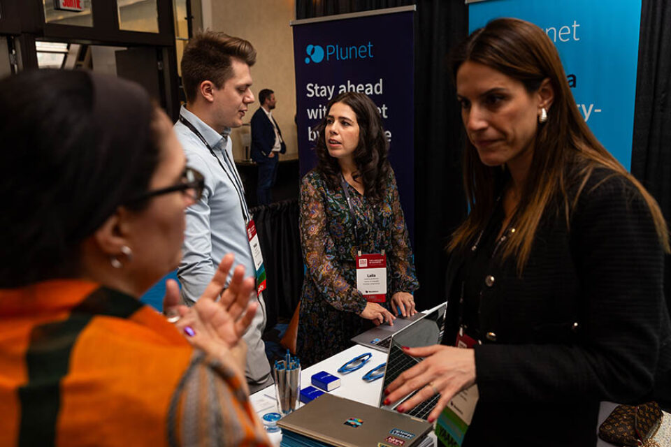 Trade fair exhibitors at Montreal conference