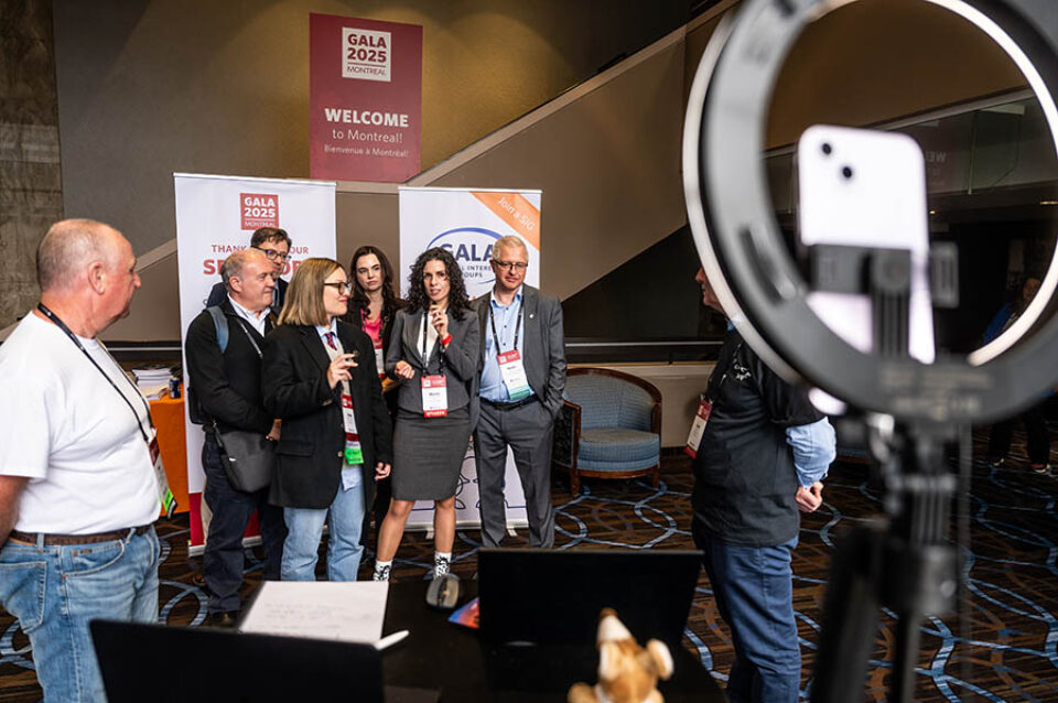 Podcast guests at a corporate event in Montreal