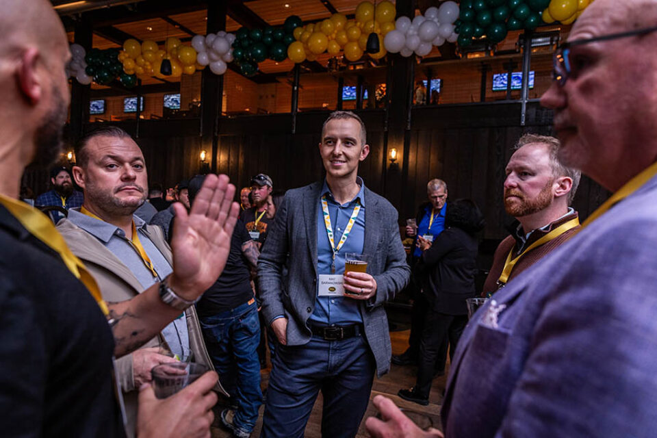 Corporate event photographer Ottawa - men socialising