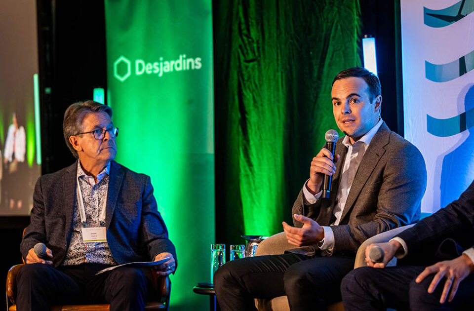 Participants in a panel discussion, Montreal business event photography
