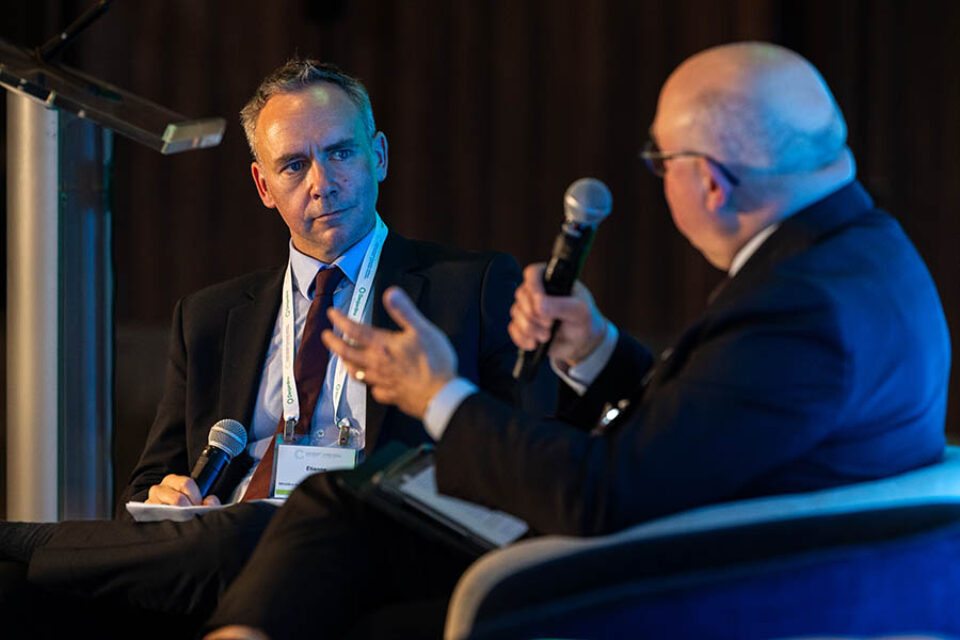 Montreal event photographer - onstage discussion at corporate event