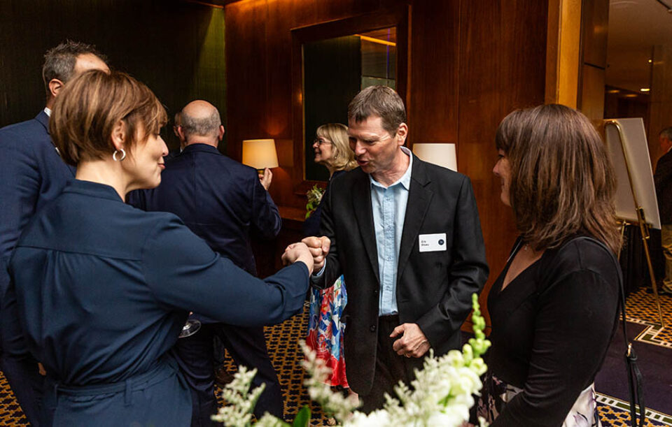 Greeting at a Montreal corporate event