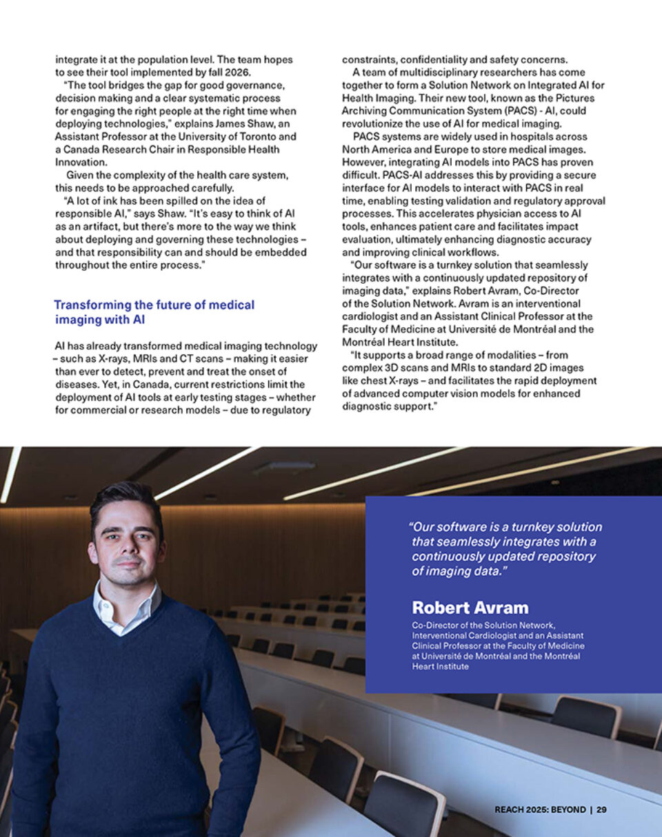 Portrait of Robert Avram in Montreal, Quebec, for CIFAR's Reach Magazine