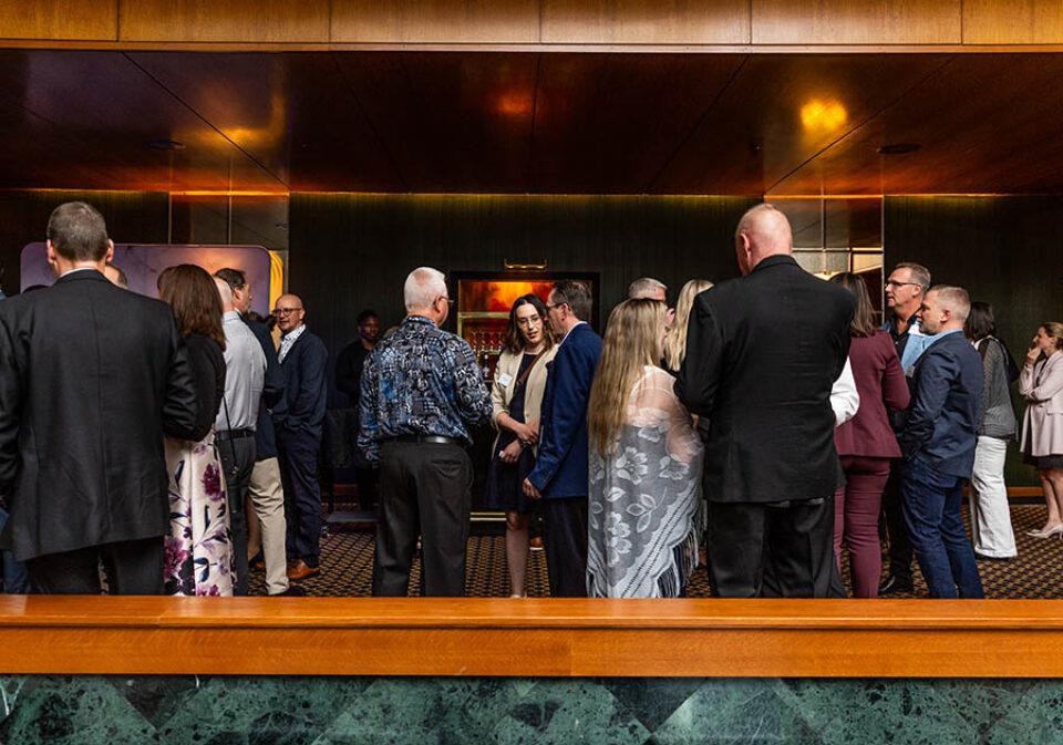 Montreal business celebration event guests socialising