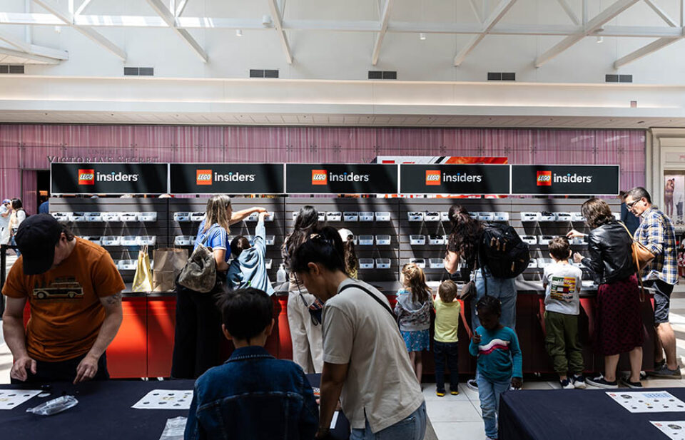 Full LEGO build station at Formula One event in Laval, Quebec