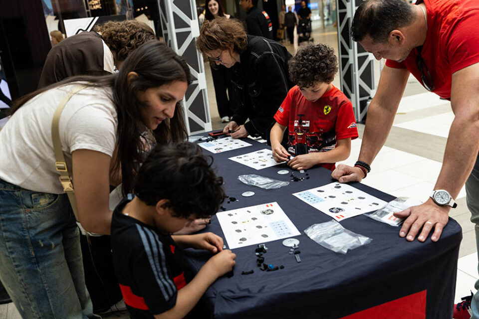 Kids build Formula One themed LEGO at Montreal Canadian Grand Prix event