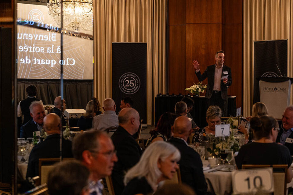Presentation at corporate ceremony in Montreal