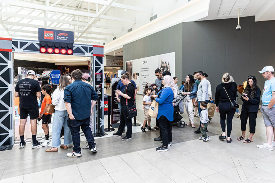 Queue to enter LEGO F1 brand activation in Montreal