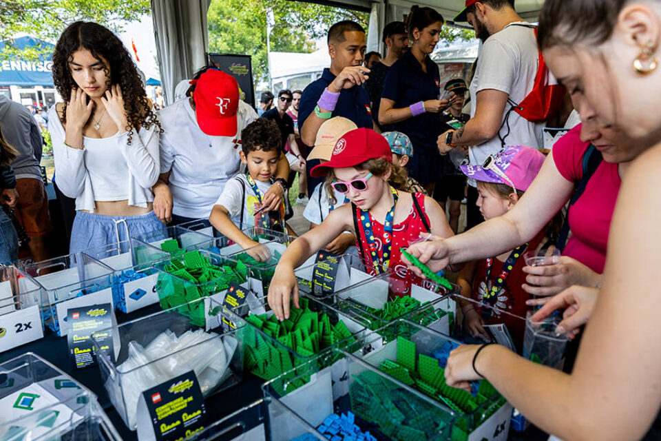 LEGO build-station, Montreal tennis event photography