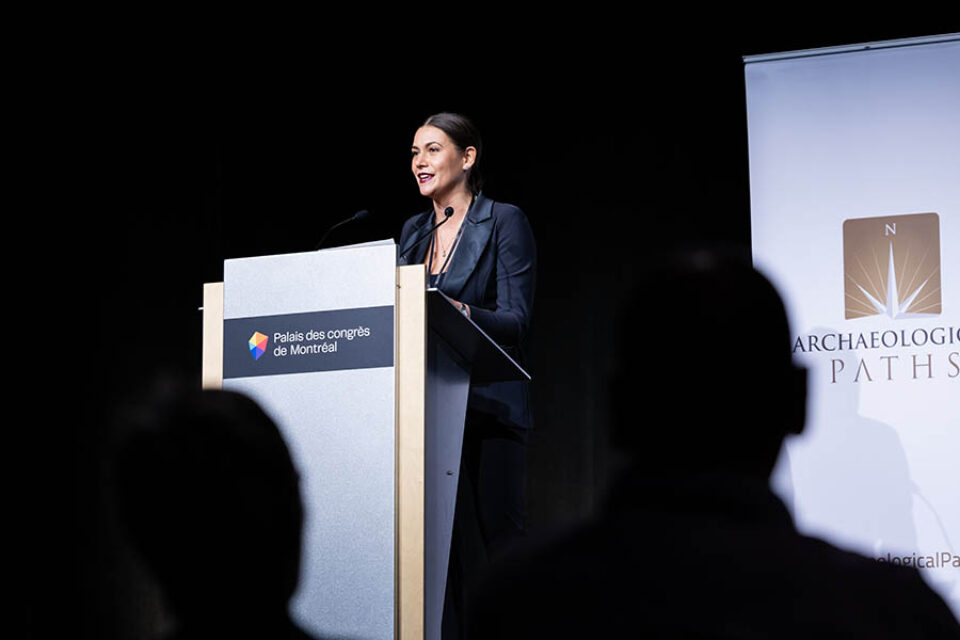 Presenter making introductions at celebrity event in Montreal