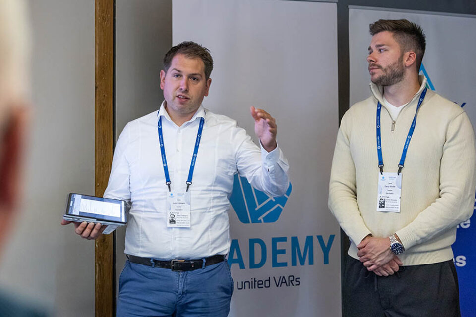 Team make business workshop presentation in Montreal