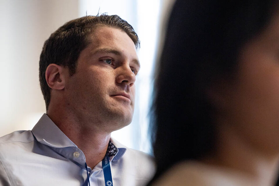 Man during business workshop in Montreal