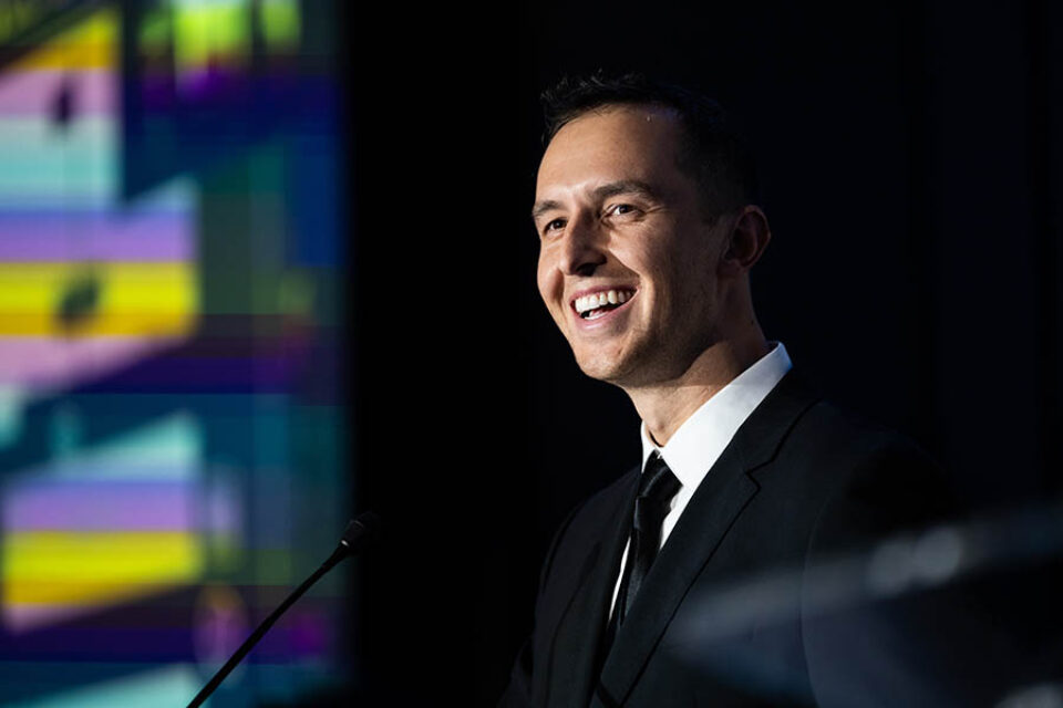 Event speaker onstage in Ottawa