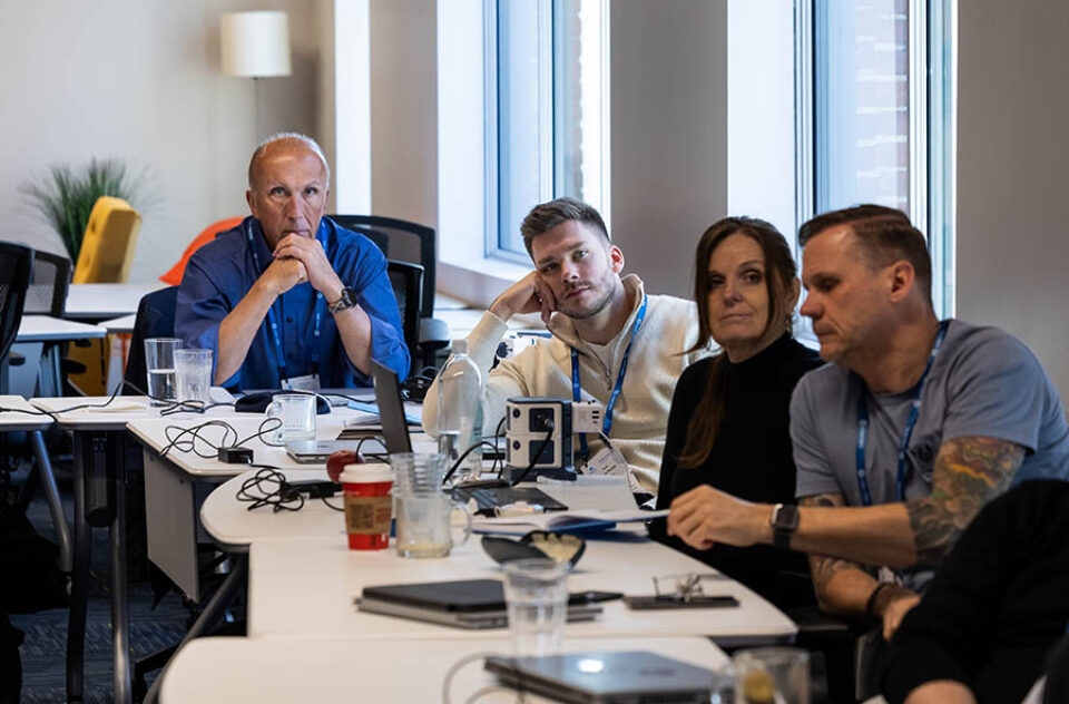 Montreal business workshop participants listening