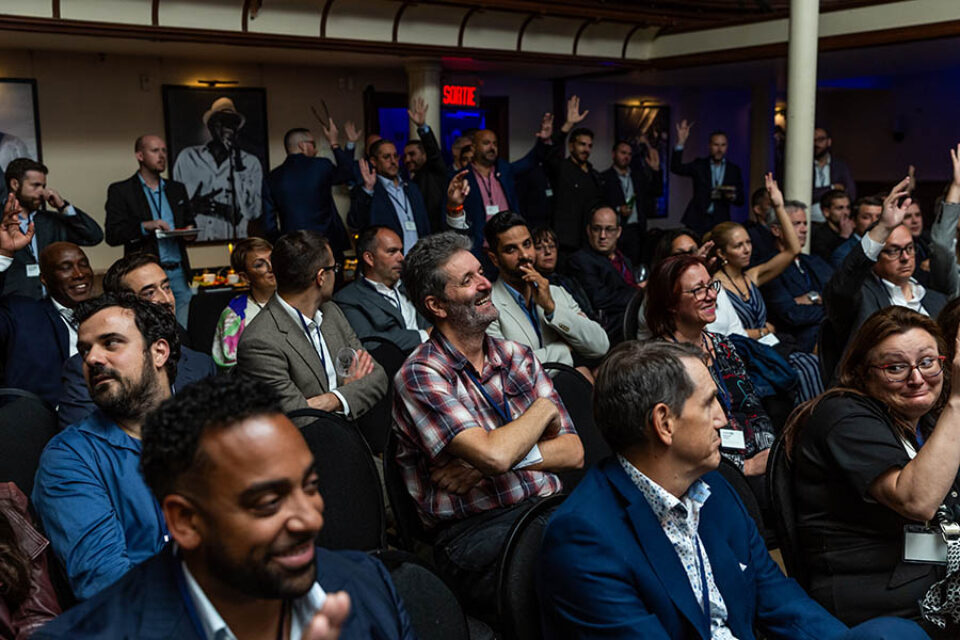 Audience enjoys a Montreal corporate event