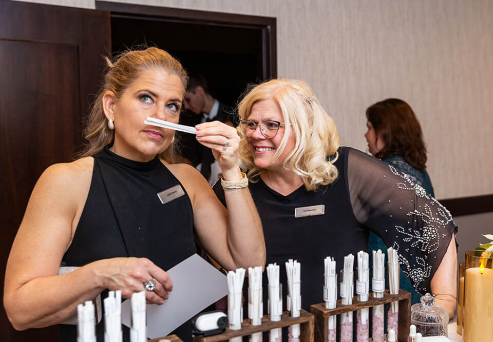 Testing scents to make perfume at an Ottawa corporate event