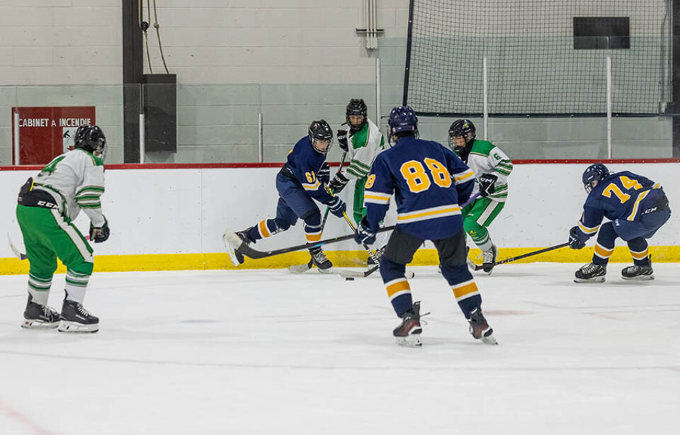 Montreal college sports photography, ice hockey action, Quebec