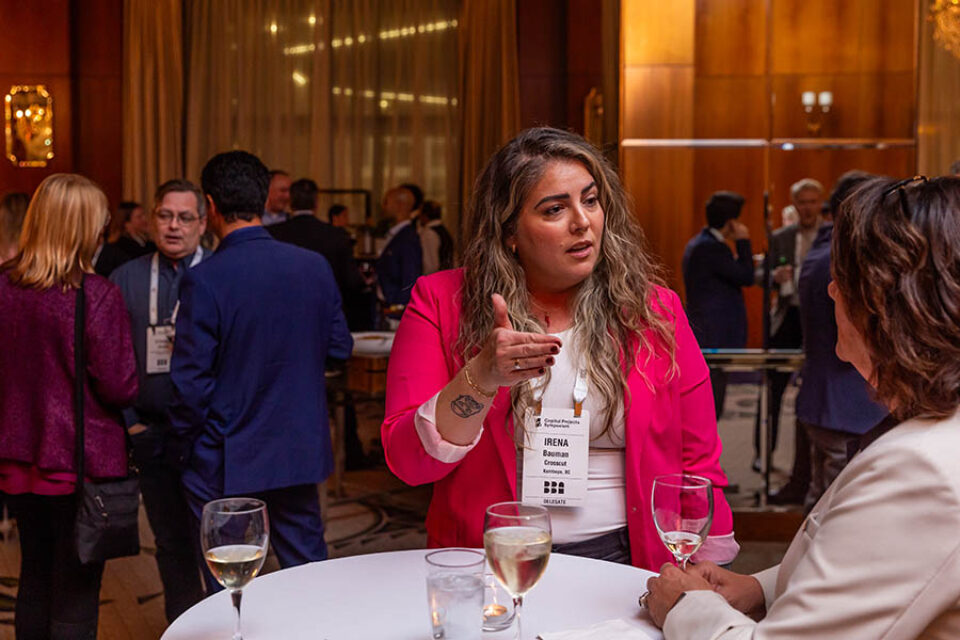 Socialising guests at corporate event