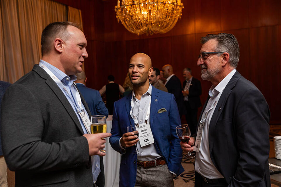 Conference delegates socialise during a networking evening Montreal
