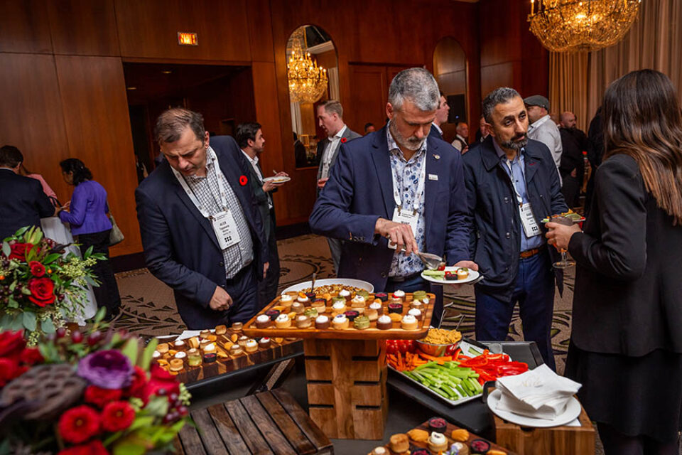 Corporate event food buffet