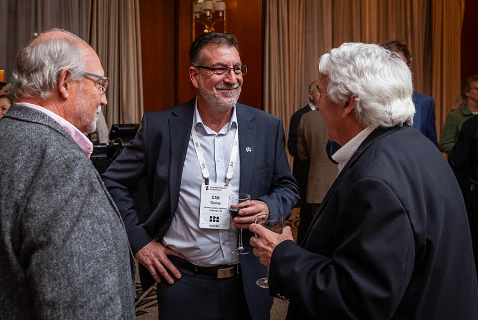 People socialising at event