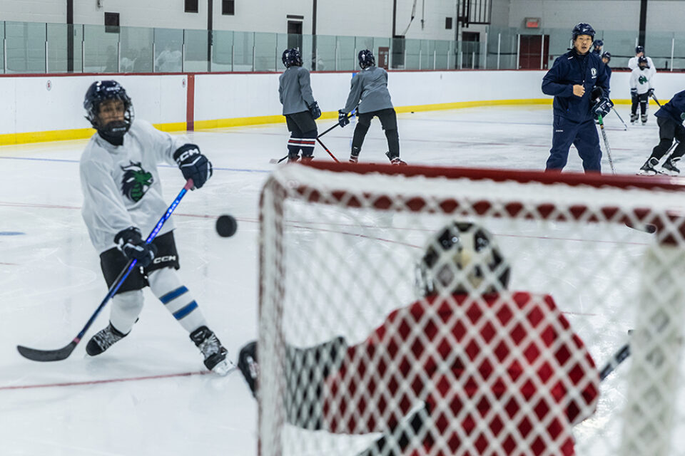 Hockey program corporate photography for marketing materials